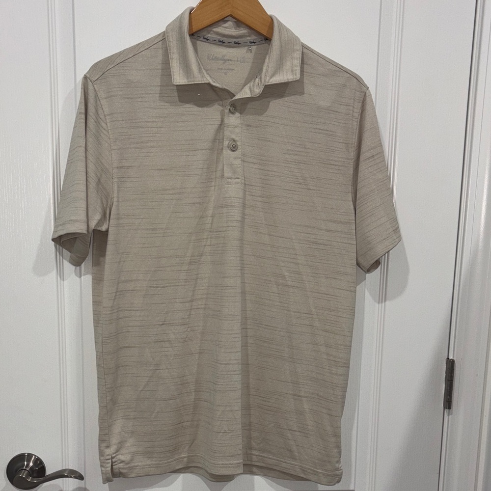 Walter Hagen Light Tan golf Polo Shirt size medium